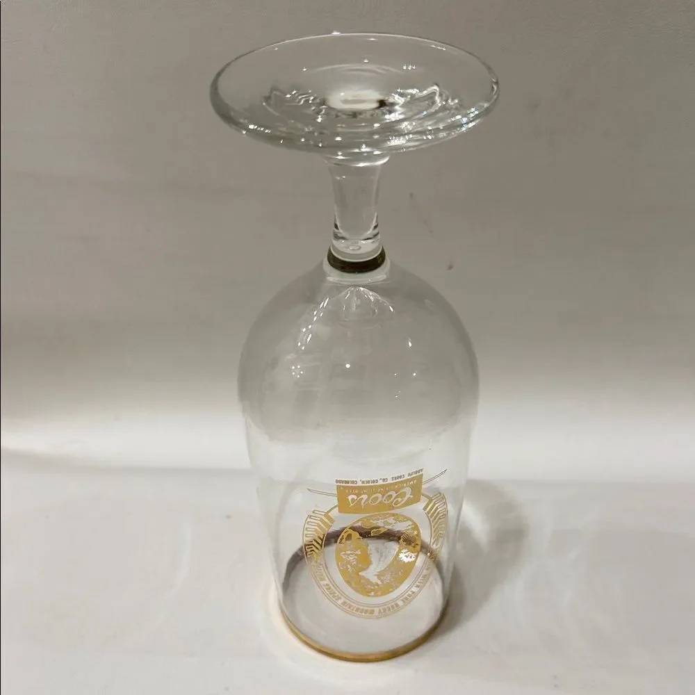 Coors Beer Bar Glass Pure Rocky Mountain Spring 12 Oz Clear Gold Rim 7 In Tall